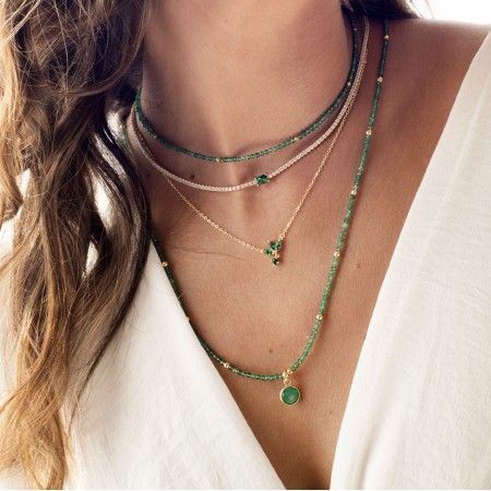 SILVER CHOKER WITH NATURAL STONES SILVER CHOKER WITH NATURAL STONES