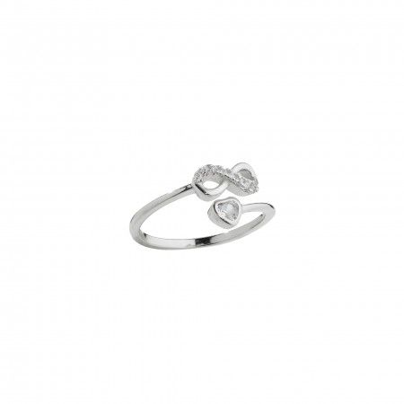 SILVER RING WITH INFINITE/HEART
