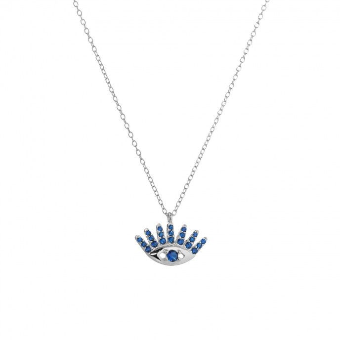 SILVER NECKLACE WITH EYE PENDANT