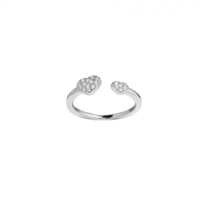 SILVER RING WITH HEARTS