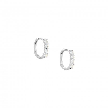 SHINY SILVER HOOPS