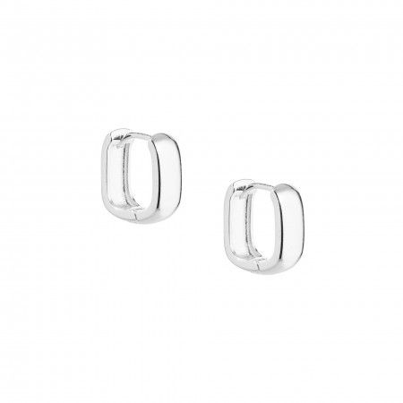 SQUARE SILVER HOOPS