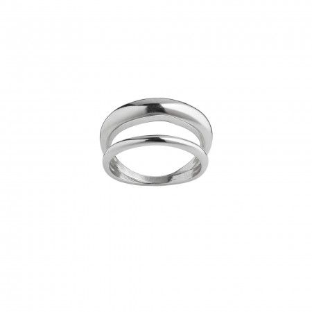 DOUBLE EFFECT SILVER RING