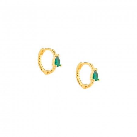 SILVER HOOPS WITH ZIRCON