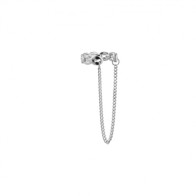 SILVER EAR CUFF WITH CHAIN