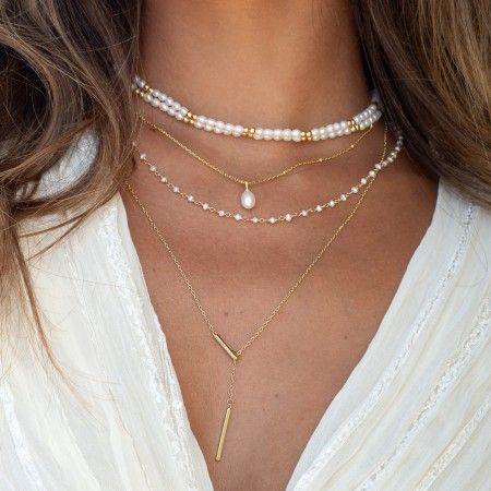 SILVER NECKLACE WITH PEARL