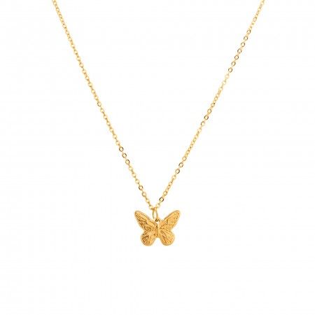 STEEL NECKLACE WITH BUTTERFLY