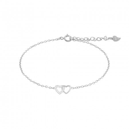 SILVER BRACELET WITH HEARTS