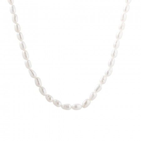 SILVER NECKLACE WITH PEARLS