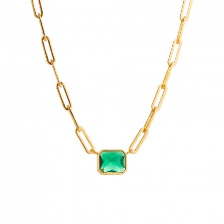 STEEL NECKLACE WITH ZIRCON