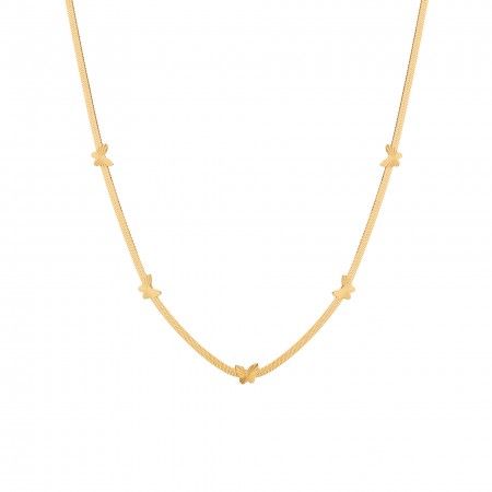 COLLAR DE ACERO CON MARIPOSAS