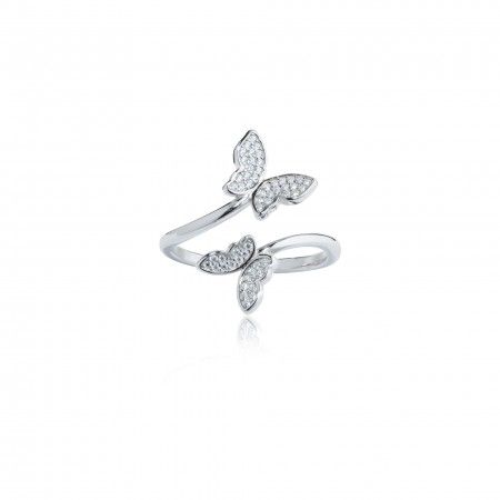 SILVER RING WITH BUTTERFLIES
