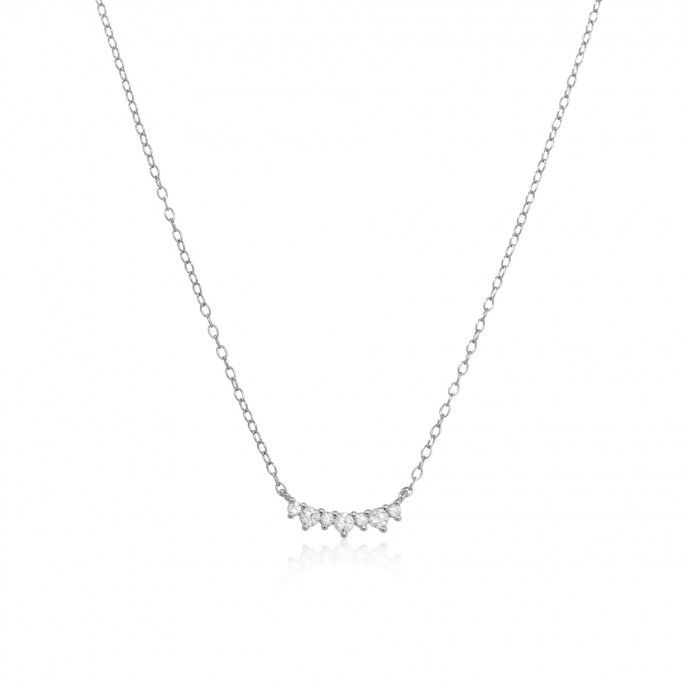 SILVER NECKLACE WITH ZIRCONS