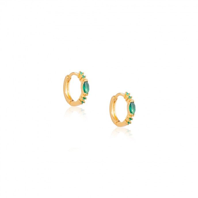 SILVER HOOPS WITH ZIRCON