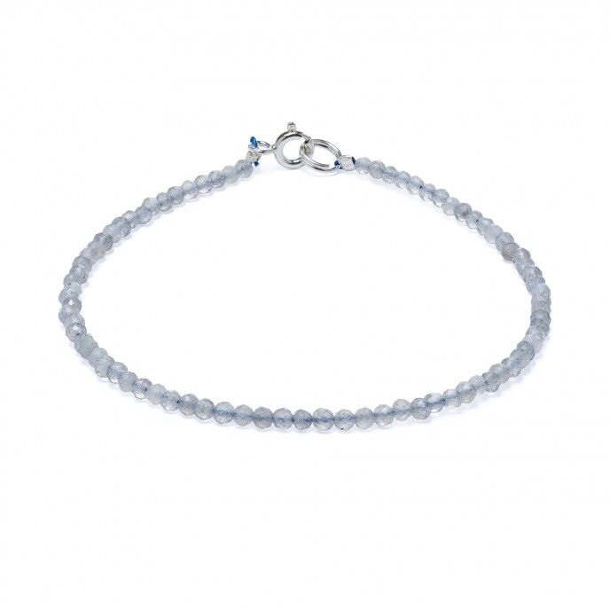 SILVER BRACELET WITH NATURAL STONES