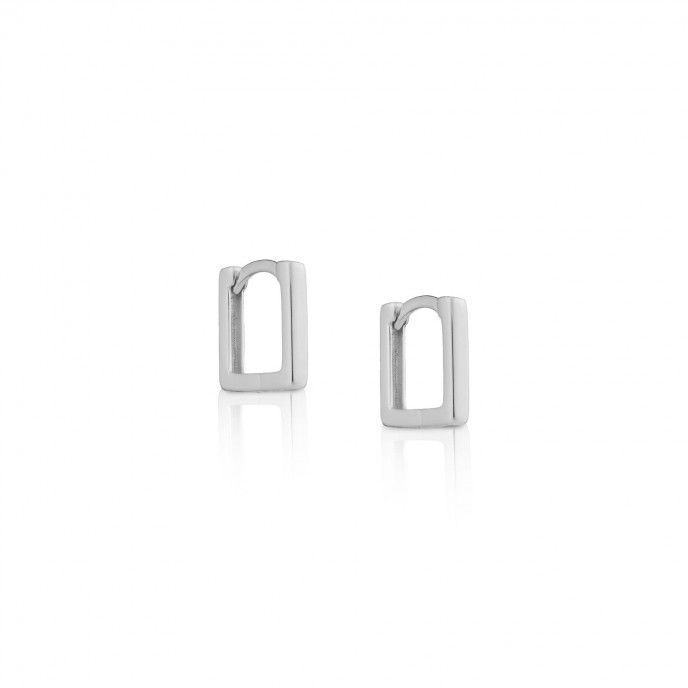 SQUARES SILVER HOOPS