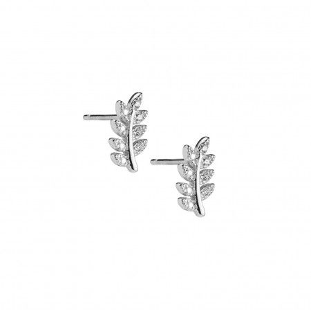 SILVER EARRINGS WITH MINI LEAVES