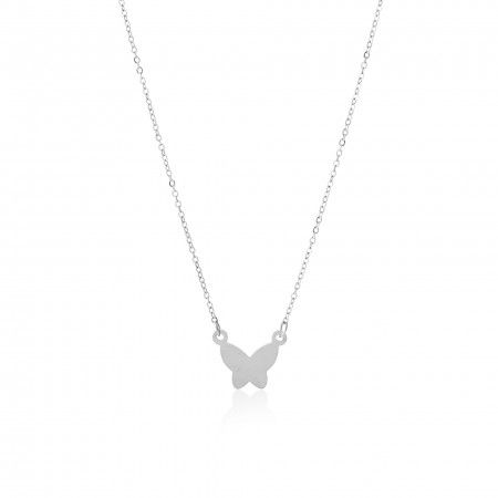 STEEL NECKLACE WITH BUTTERFLY
