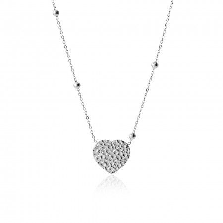 STEEL NECKLACE WITH HEART PENDANT