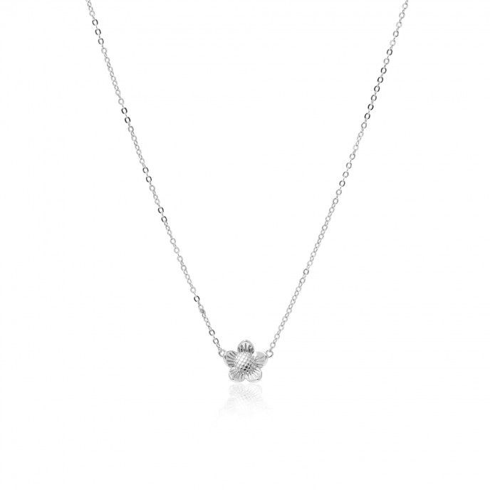 SILVER NECKLACE WITH FLOWER