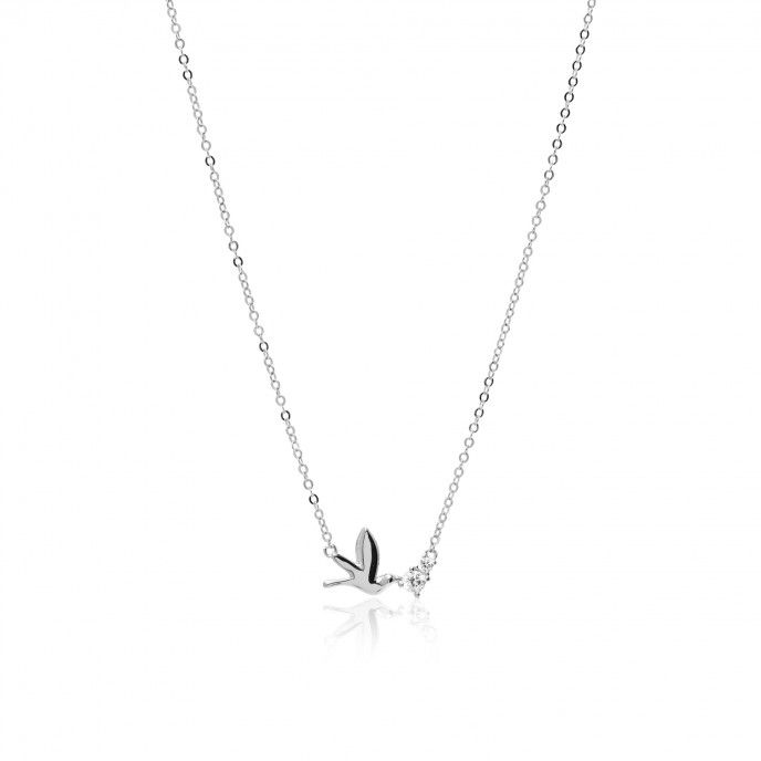 SILVER NECKLACE WITH BIRD PENDANT