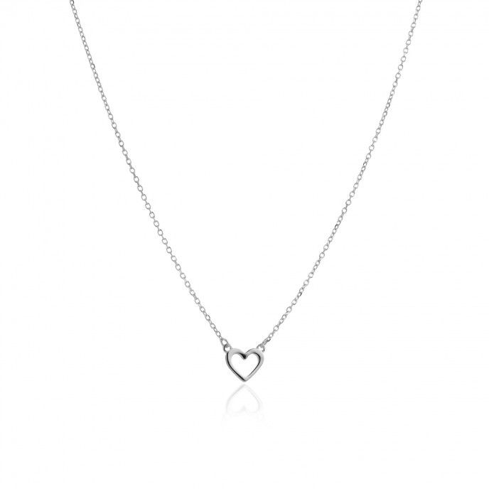 SILVER NECKLACE WITH TINY HEART PENDANT