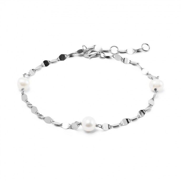 SILVER BRACELET WITH PEARLS