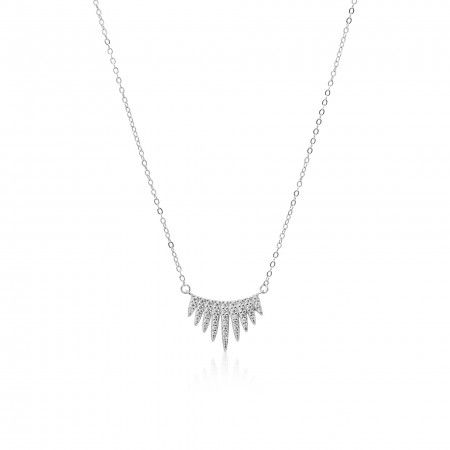 SILVER NECKLACE WITH CROWN PENDANT