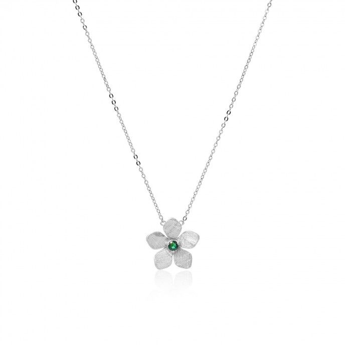 SILVER NECKLACE WITH FLOWER PENDANT