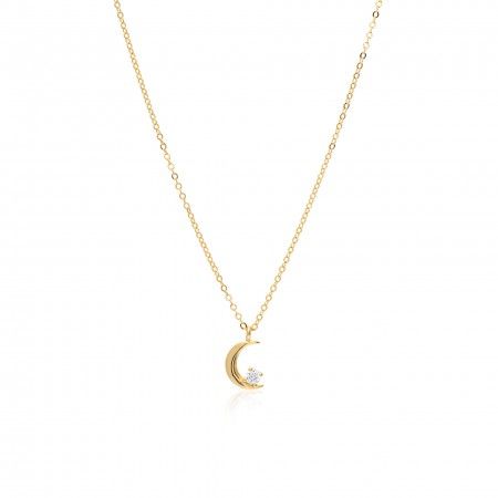 SILVER NECKLACE WITH MOON PENDANT