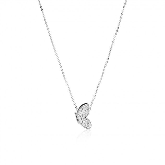 SILVER NECKLACE WITH BUTTERFLY PENDANT