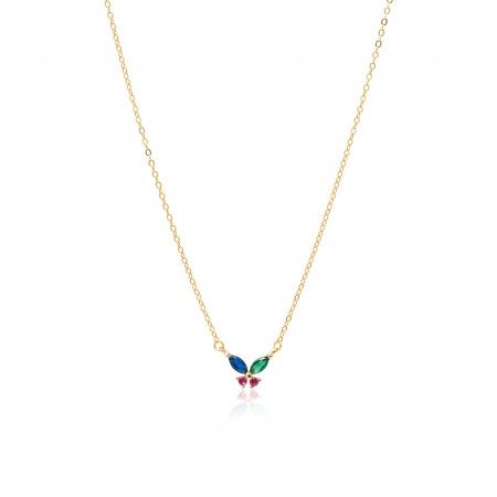 SILVER NECKLACE WITH BUTTERFLY
