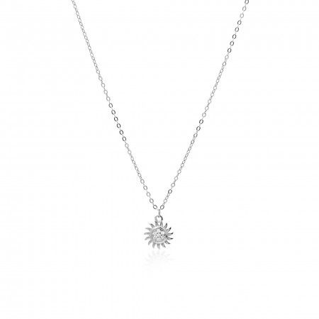 SILVER NECKLACE WITH SHINY SUN