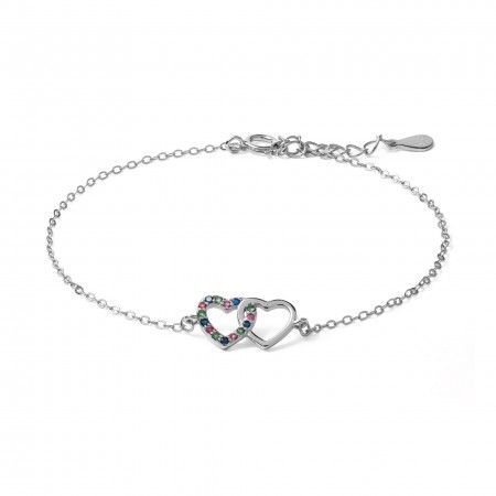 SILVER BRACELET WITH HEARTS