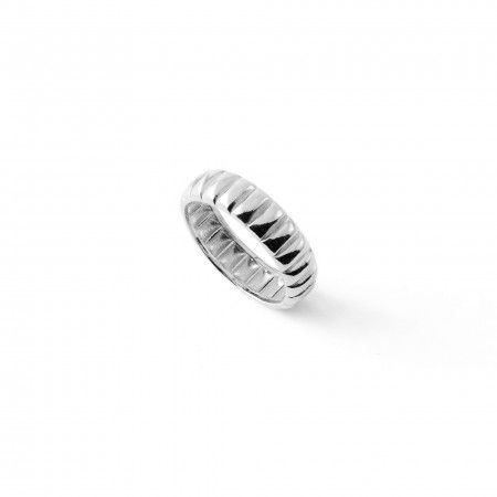 STRIPES SILVER RING