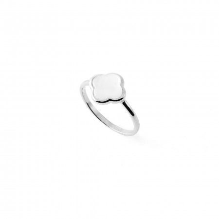SILVER RING WITH CLOVER