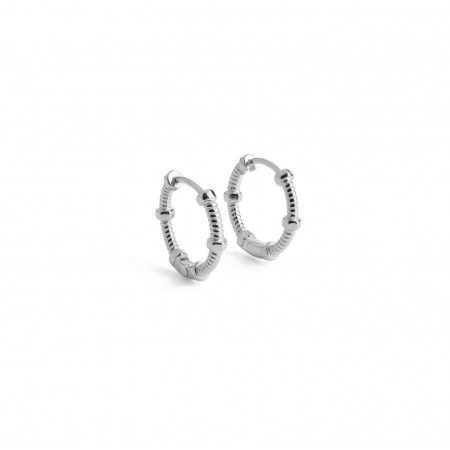 SILVER HOOPS WITH DETAILS
