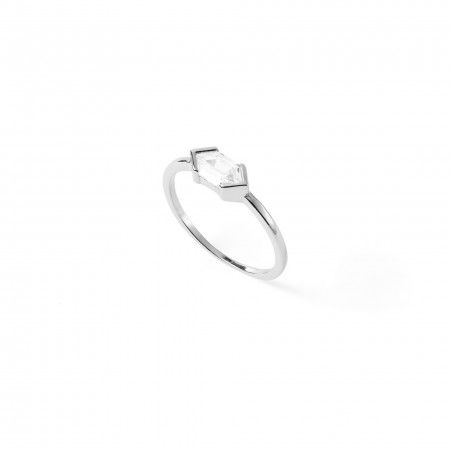 SILVER RING WITH ZIRCON