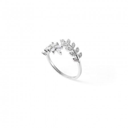 LEAVES SILVER RING